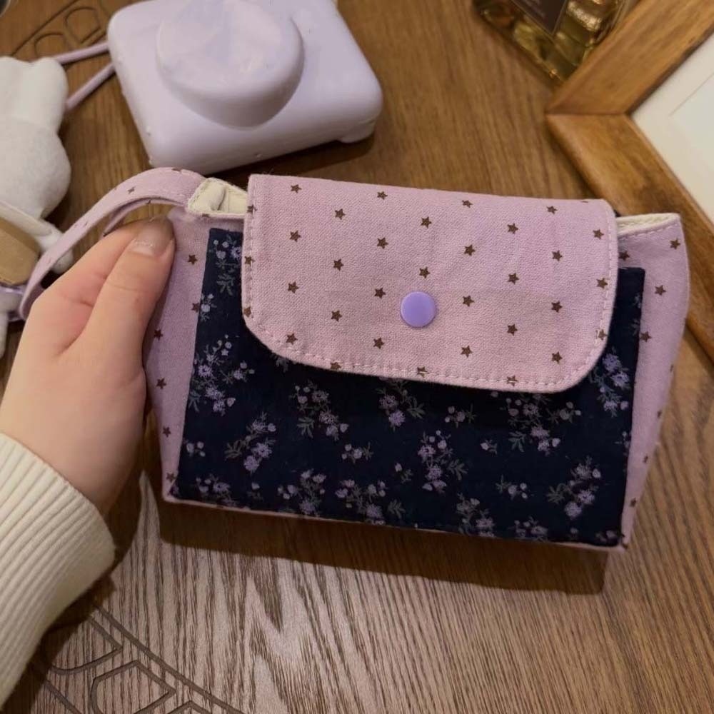 Tas Rias Motif Bunga Ungu Polk - The Korean Lifestyle ulasan dan harga